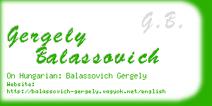 gergely balassovich business card